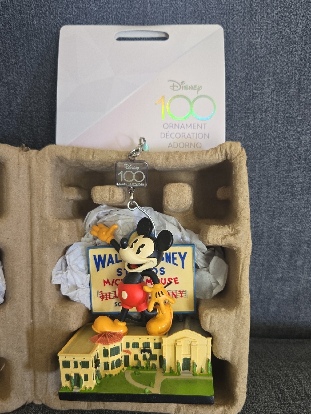 Disney 100 Mickey Mouse Walt Disney Studios Ornament Silly Symphony Sign NEW